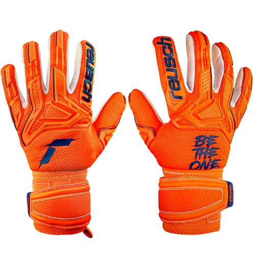 Reusch Unisex Unisex Torwarthandschuhe Attrakt Freegel Silver Junior shocking orange 6 von Reusch