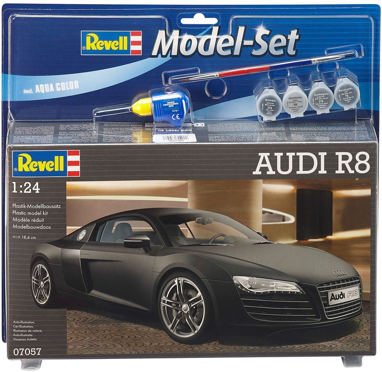 Revell® Modellbausatz Model Set, Audi R8, Maßstab 1:24, (Set), Made in Europe von Revell®
