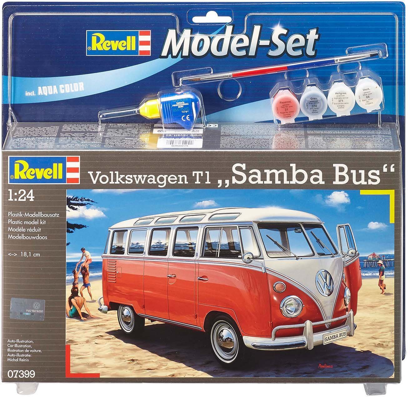 Revell® Modellbausatz Model Set VW T1 Samba Bus, Maßstab 1:24, Made in Europe von Revell®