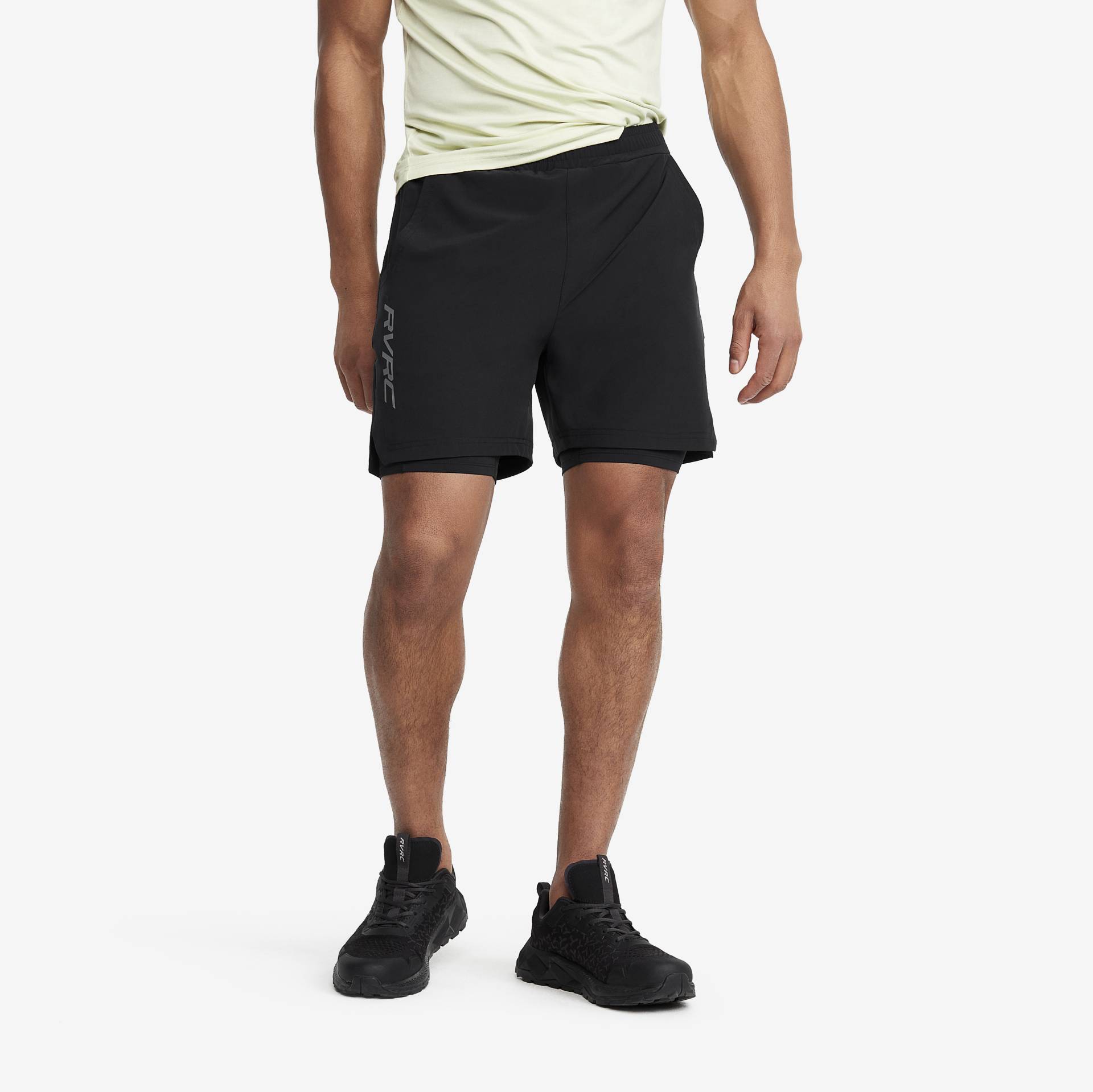2-in-1 Shorts Herren Black, Größe:S - Hosen > Shorts von RevolutionRace