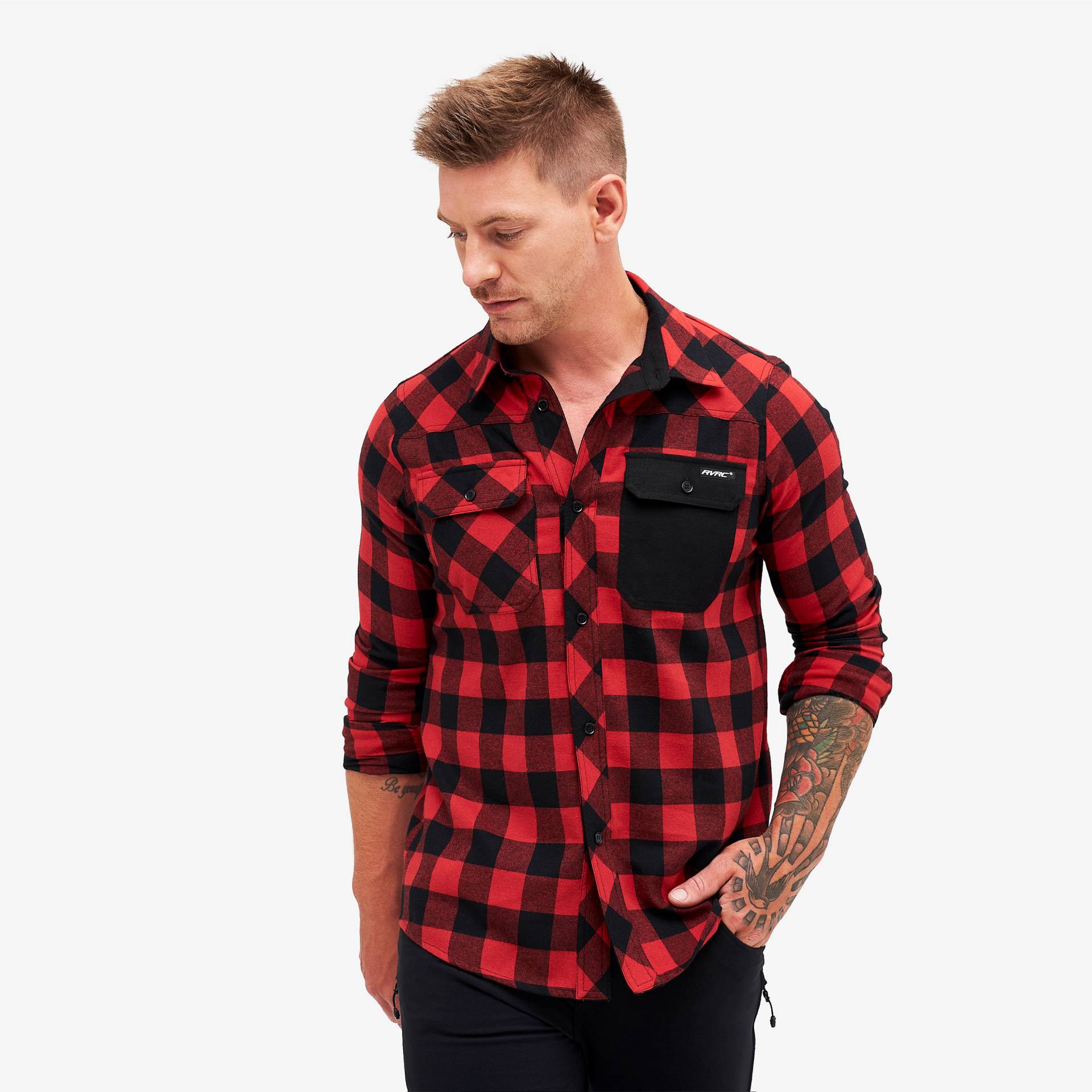 Campfire Shirt Herren Black/Dark Red, Größe:XL - Herren > Oberteile > Hemden & Langarmshirts von RevolutionRace