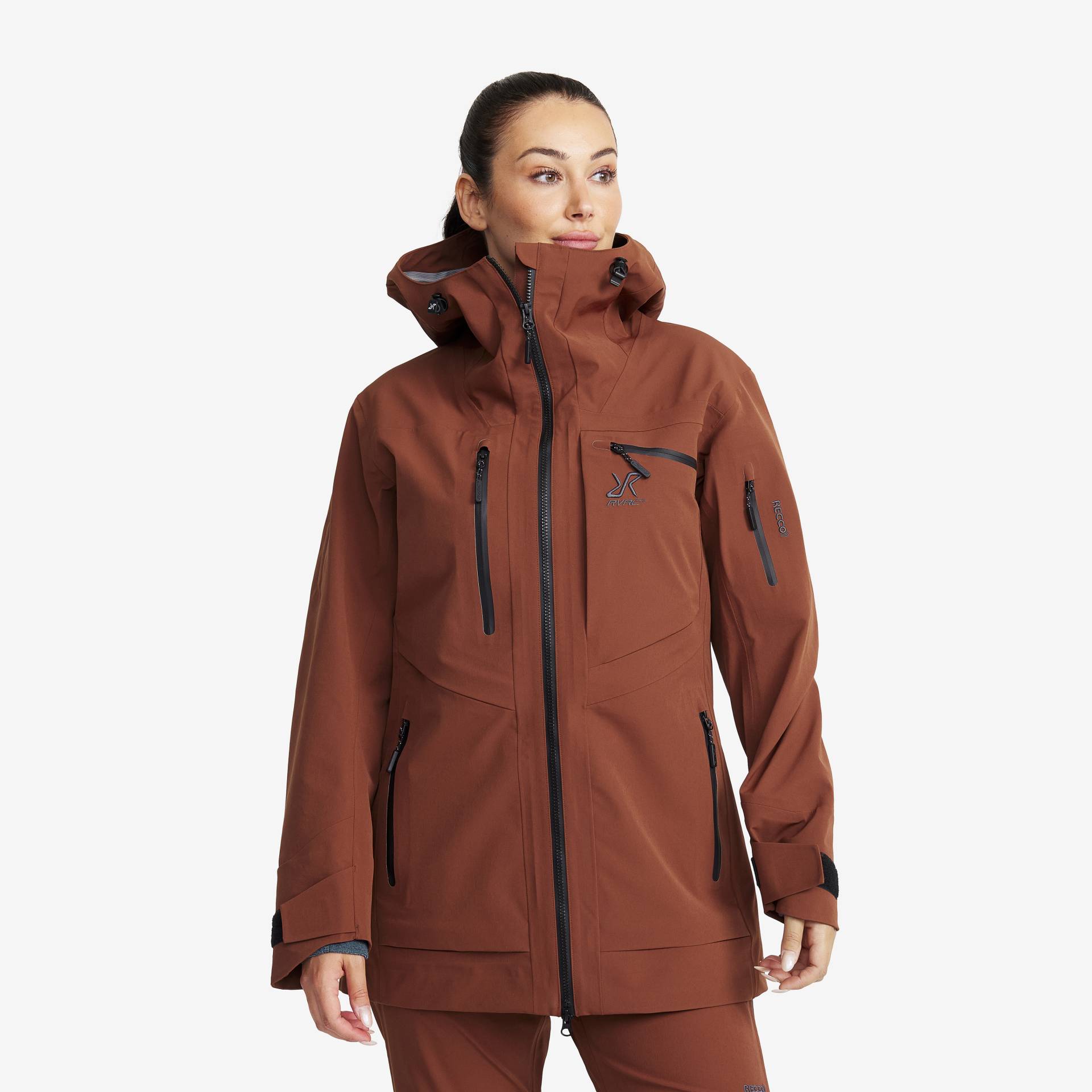 Cyclone Long 3L Jacket Damen Smoked Paprika, Größe:L - Outdoorjacke, Regenjacke & Softshelljacke von RevolutionRace