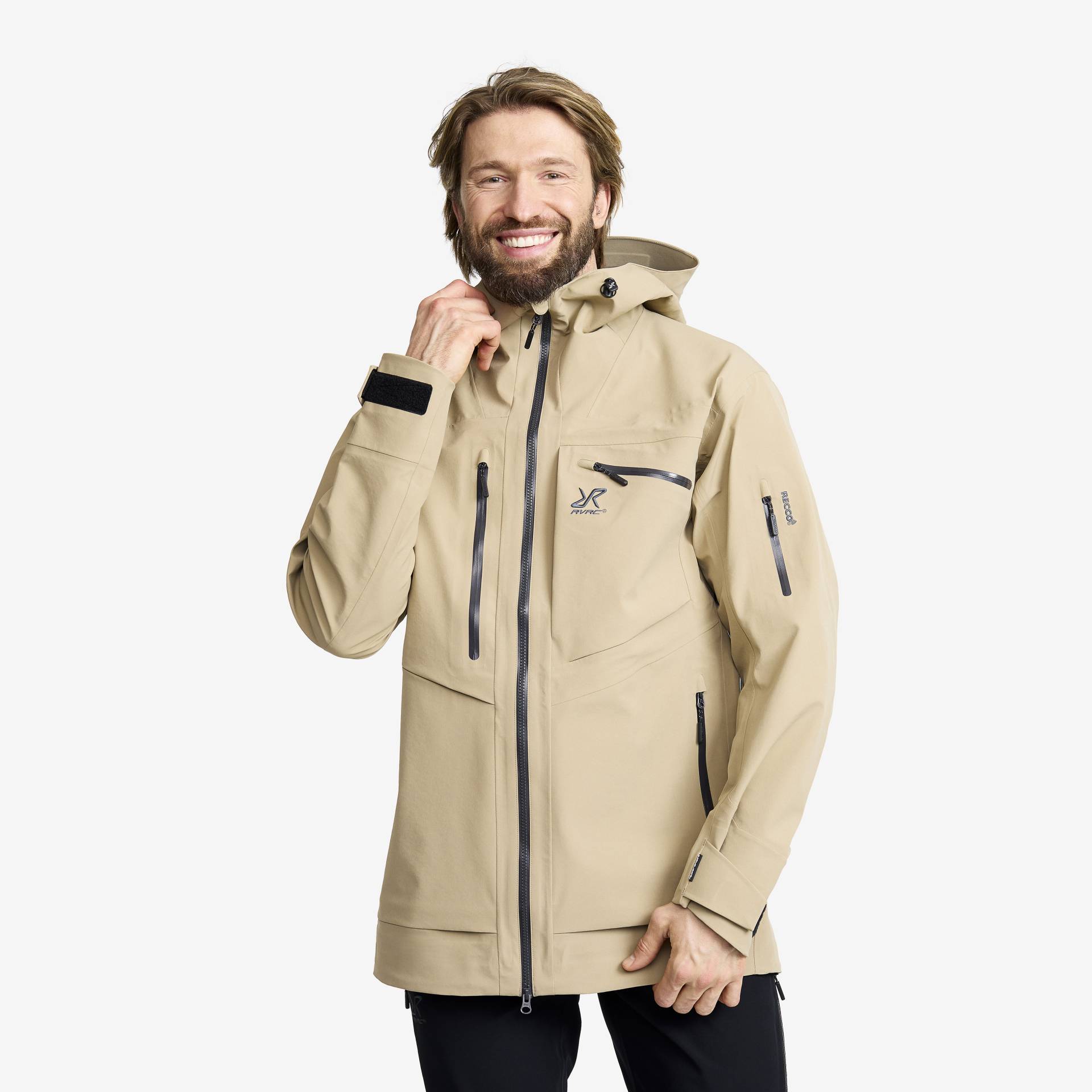 Cyclone Long 3L Jacket Herren Khaki, Größe:XS - Outdoorjacke, Regenjacke & Softshelljacke von RevolutionRace