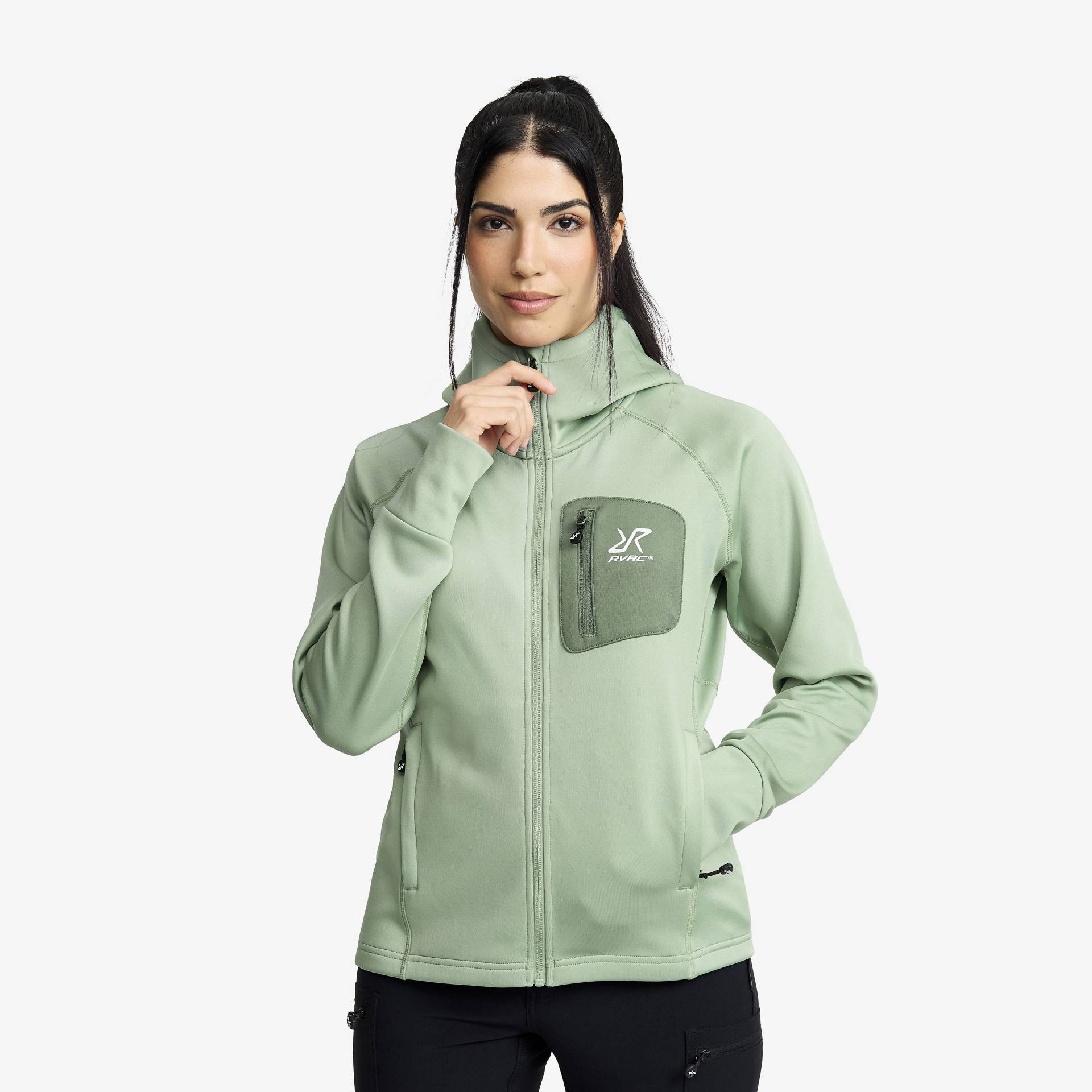 Evolution Fleece Hoodie Damen Iceberg Green, Größe:XL - Damen > Oberteile > Hoodies von RevolutionRace