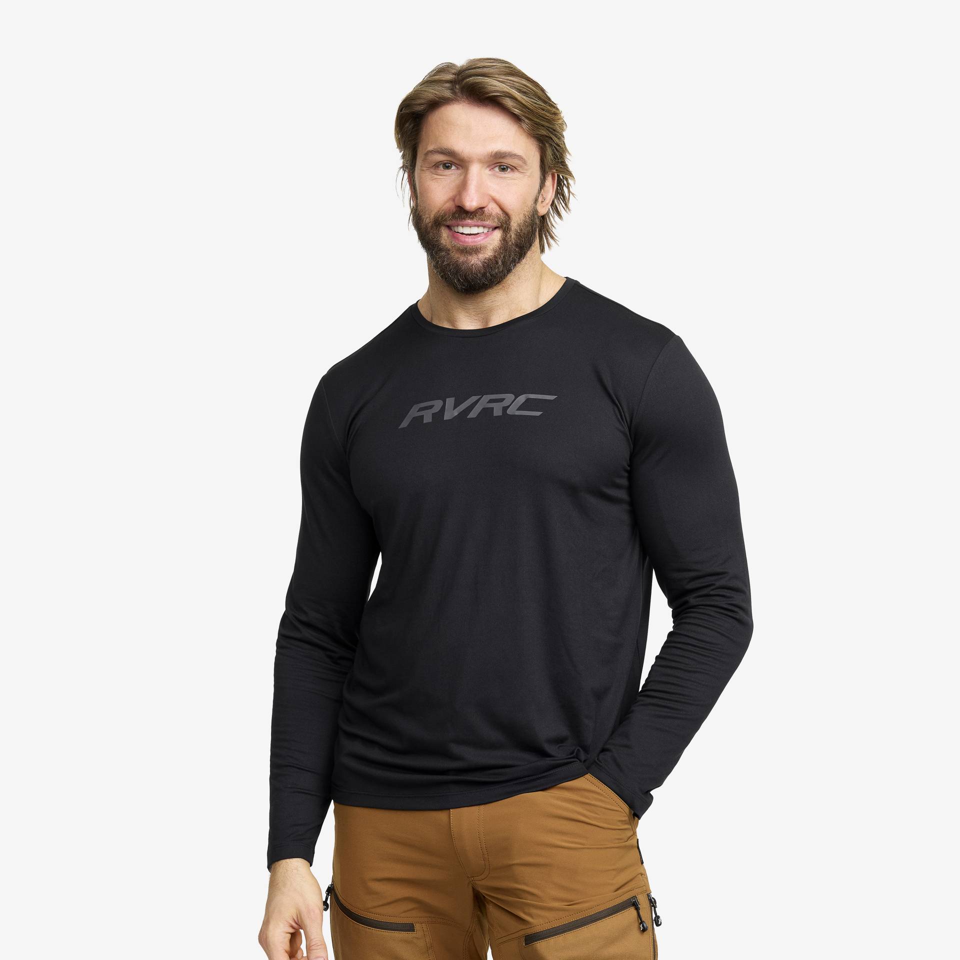 Mission Logo Long-sleeved T-shirt Herren Black, Größe:S - Herren > Oberteile > Hemden & Langarmshirts von RevolutionRace