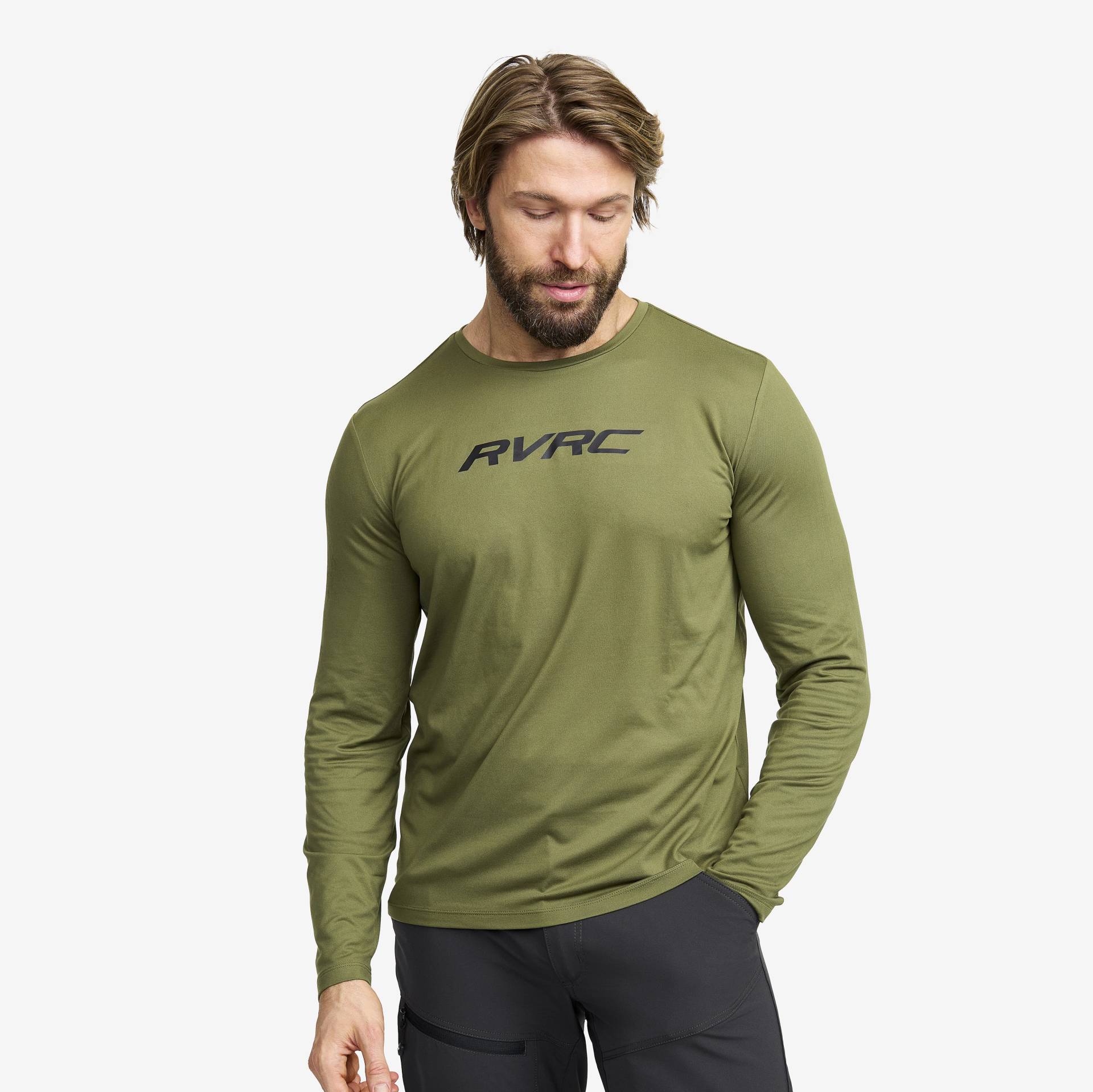 Mission Logo Long-sleeved T-shirt Herren Cypress, Größe:M - Herren > Oberteile > Hemden & Langarmshirts von RevolutionRace