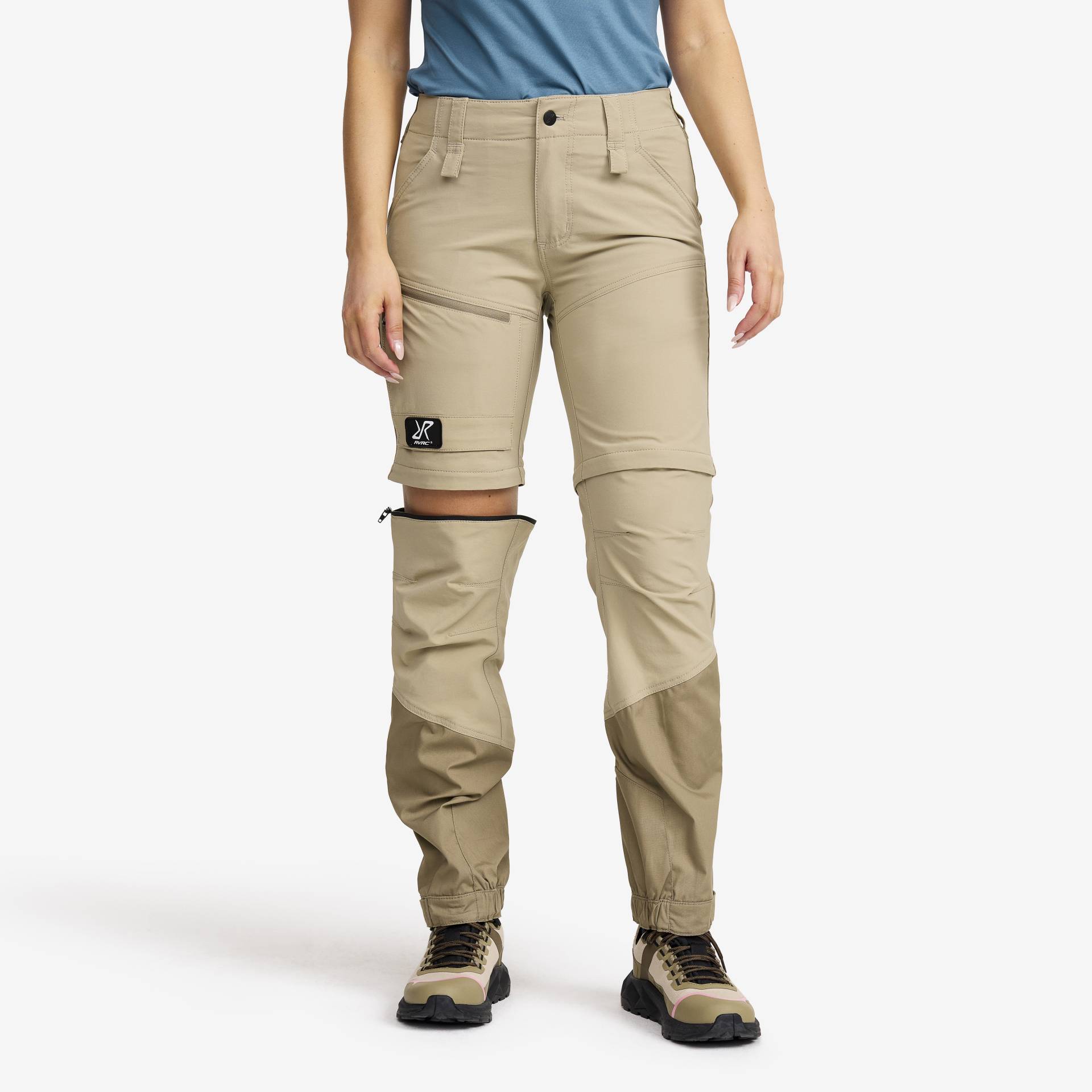 Range Pro Zip-off Pants Damen Aluminium/Brindle, Größe:S - Zip-off-hosen von RevolutionRace