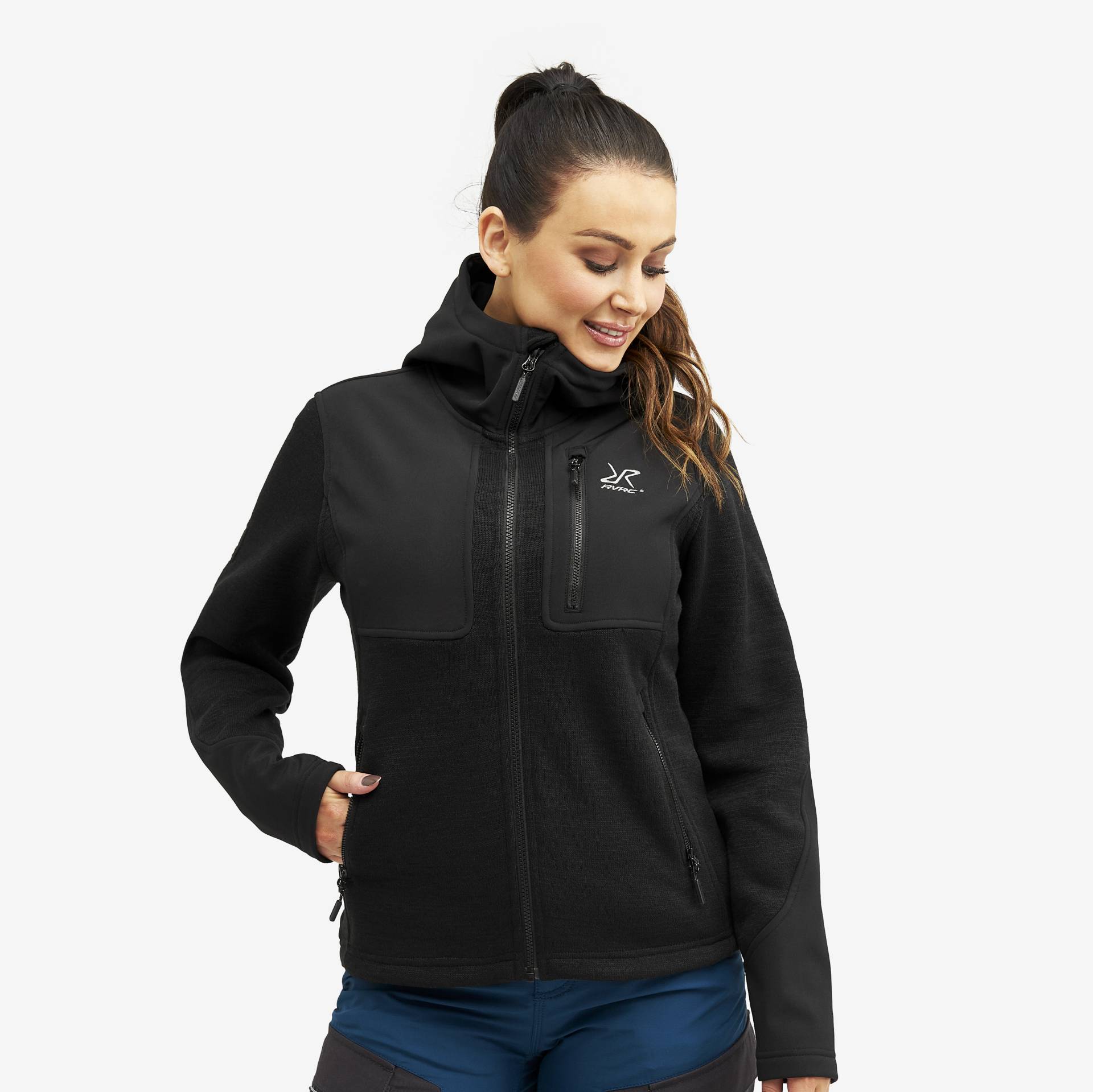 Wander Pro Wool Hoodie Damen Charcoal Black, Größe:3XL - Damen > Oberteile > Hoodies von RevolutionRace