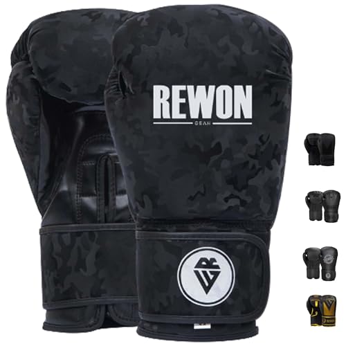 REWON Boxhandschuhe - Muay Thai Handschuhe 8oz-16oz für Männer und Frauen Kickboxen Sparring Kampfsport Fitness MMA Boxsack Sandsack von REWON GEAR