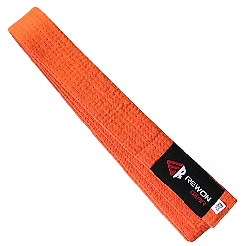 Rewon Gear Karate-Kampfsport- und Taekwondo-Gürtel (Orange, 3 / 260cm) von Rewon Gear