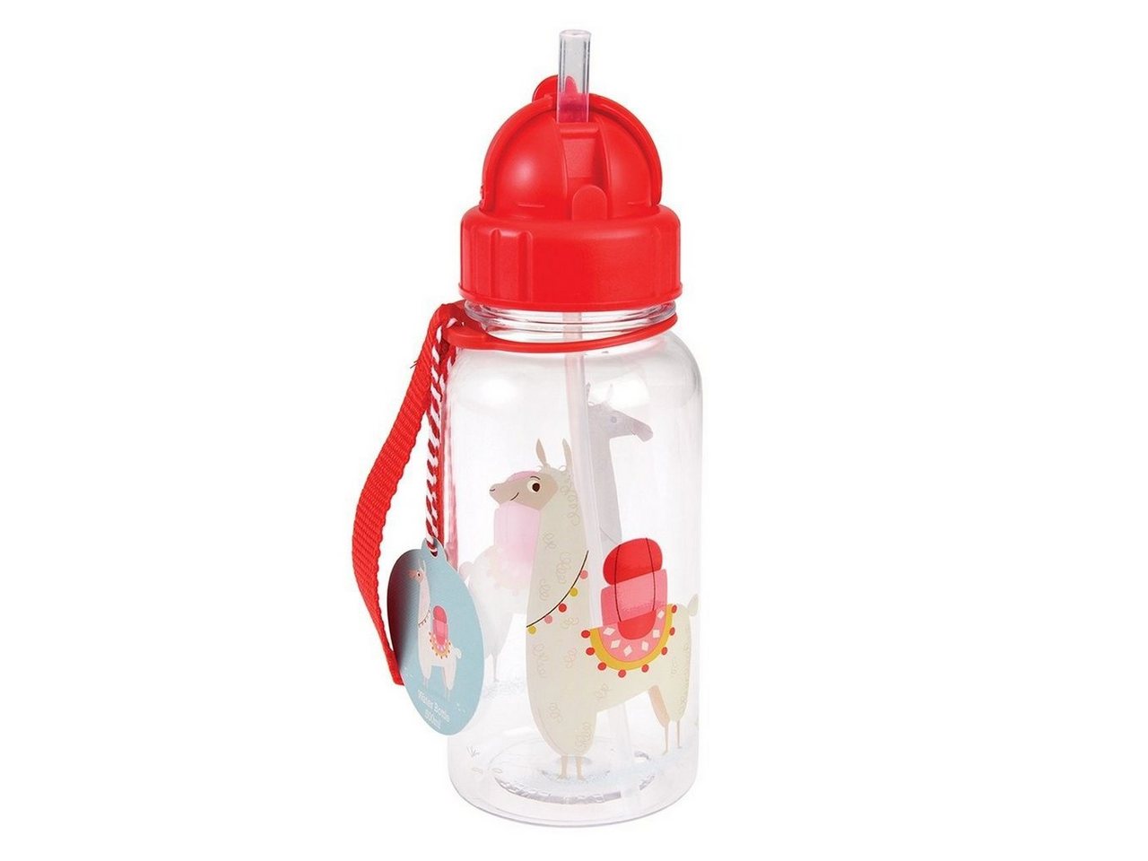 Rex London Trinkflasche Kinder Trinkflasche 500 ml mit Trinkhalm H 19 cm Ø 7 cm von Rex London