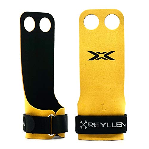 Reyllen® Series 2 Bumblebee X Gymnastikgriffe, 2-Loch-Handgriffe, Stärkungsmittel Crossfit Grips - Griffhilfen Kraftsport & Gewichtheben - X-Groß von Reyllen