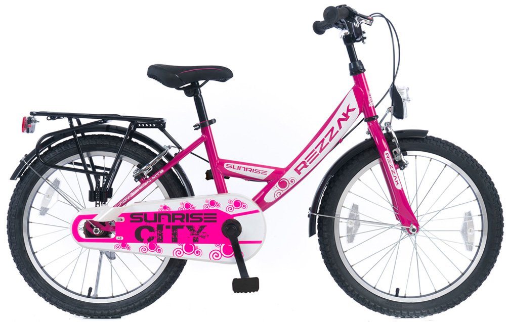 Rezzak Kinderfahrrad 20 Zoll Kinder Fahrrad mit Rücktrittbremse Mädchen Pink -044, 1 Gang Keine Keine Schaltwerk, Keine von Rezzak