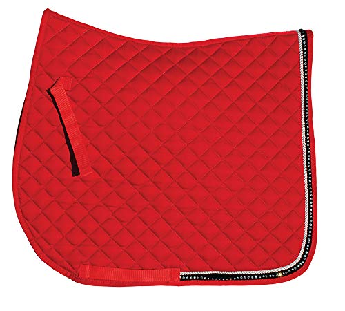 Rhinegold 0 Elite Diamante Trim Saddle Cloth-Cob-Red Schabracke, rot von Rhinegold