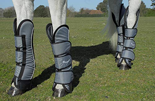 Rhinegold 0 Elite Full Length Travel Boots-Pony-Silver/Black Reisestiefel, Silber/schwarz von Rhinegold