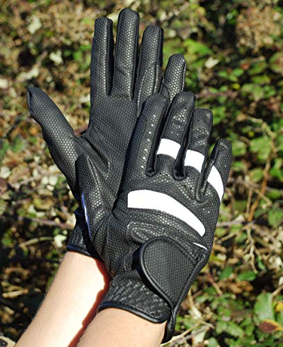 Rhinegold 0 Pro Riding Gloves-Small-Black/White Handschuhe Kinder, schwarz/weiß, Größe S von Rhinegold