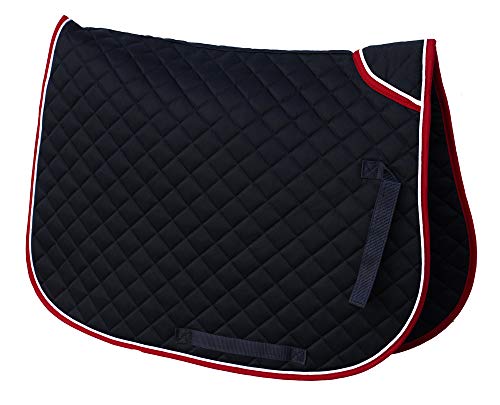 Rhinegold 0 Twin Bound Saddle Cloth-Cob-Navy Schabracke von Rhinegold