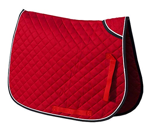Rhinegold 0 Twin Bound Saddle Cloth-Cob-Red Schabracke, rot von Rhinegold