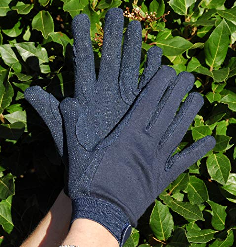 Rhinegold Baumwoll-Handschuhe mit Noppen, Größe XL, Marineblau, Navy von Rhinegold