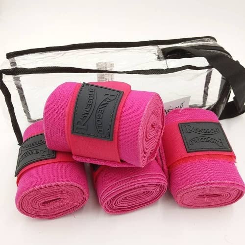 Rhinegold Elasticated Training Bandages-Raspberry Elastische Trainingsbandagen, Himbeere, Einheitsgröße von Rhinegold