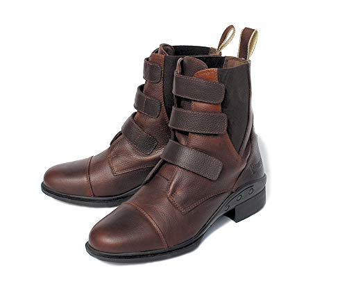 Rhinegold Elite Montana Paddock Stiefel aus Leder mit Klettverschluss, 0, braun, Size 11 (EU45) von Rhinegold