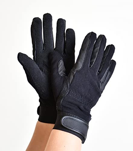 Rhinegold Handschuhe aus Baumwolle, mit Noppen, Unisex, 774-M-BLK, Schwarz, m von Rhinegold