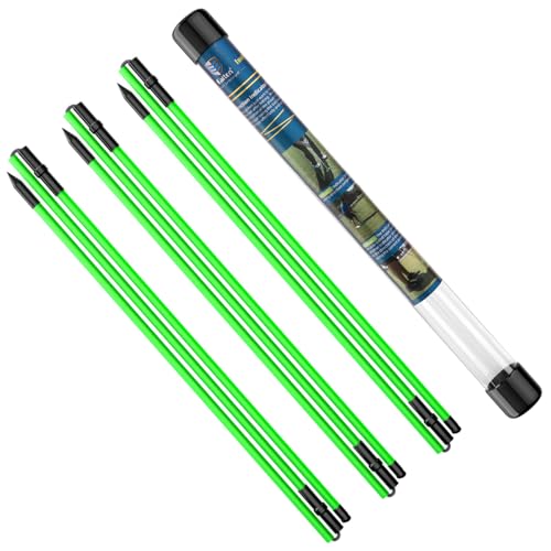 Rhino Valley Golf Alignment Sticks, 3 Stück Golf Richtungsanzeige mit Durchsichtigem Aufbewahrungsrohr, Faltbar 3 Abschnitte Golf Trainingshilfen Schwunghilfe Golfübungsgerät, 48 Zoll von Rhino Valley