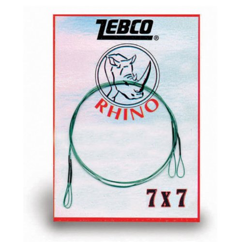 Rhino 0,38mm Stahlvorfach 7x7 50cm 8kg 2 StÃƒ¼ck beidseitig mit Schlaufe von Zebco