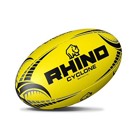 Rhino Cyclone Rugbyball, Fluo Yellow, Größe 4 von Rhino