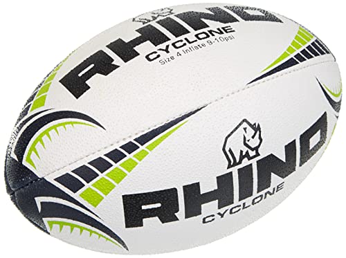 Rhino Cyclone Rugbyball, Weiß, Größe 4 von Rhino