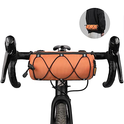 Rhinowalk Fahrrad Lenkertasche Vordertasche Fahrradtasche Aufbewahrungstasche mit Schultergurt für Rennrad Mountainbike Radfahren Reisen (Orange) von Rhinowalk