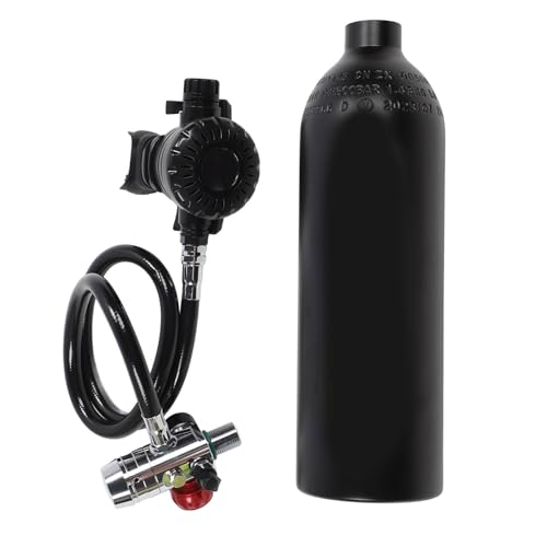 1L Mini-Tauchflasche, Tauchausrüstung, Tragbares Sauerstoffflaschen-Set mit Filtergerät für Unterwassererkundung S400 (Black) von RiToEasysports