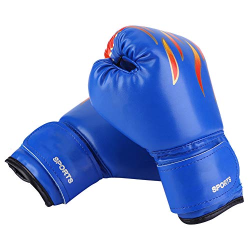 Boxhandschuhe für, 3 Farben, Sparring, Boxsack- mit Gepolstertem Design, Atmungsaktiver Handflächenausschnitt, Verstellbarer Klettverschluss für (Blaue Handschuhe, Blaue von RiToEasysports