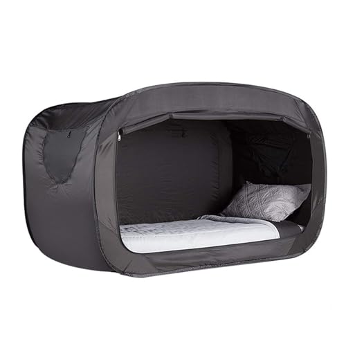 Datenschutz-Pop-Bett-Zelt, Pop-Bett-Zelt, Privatsphäre, Camping, Vollständig Geschlossenes, Schattiges Bett-Zelt für Kinder und Erwachsene (Black) von RiToEasysports