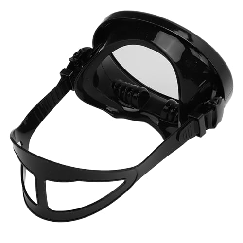 HD Clear Taucherbrille, Wasserdichtes, Gehärtetes Silikonglas, Weites Sichtfeld für Schwimmende Erwachsene, Einteiliges Fensterdesign (BLACK) von RiToEasysports