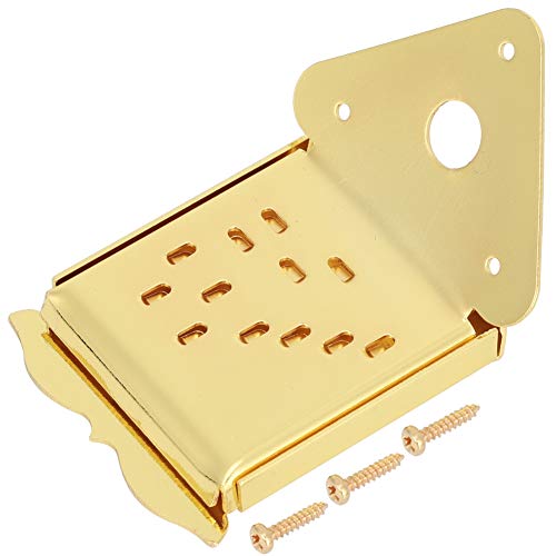 Mandoline Metal Bridge Mandolin Saitenhalter Ersatz für 8/10/12 Loop-End String Mandoline(QB11 Golden mit Muster) Leistungszubehör von RiToEasysports
