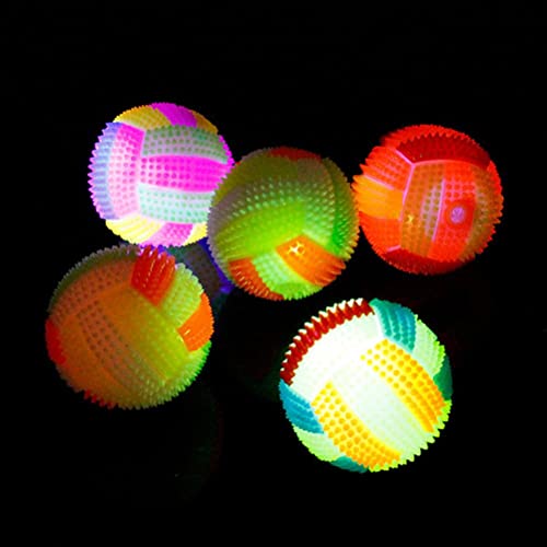 RiToEasysports 5 Stück Blinkende, Leuchtende Hüpfbälle, Weiche, mit Spikes Versehene, Leuchtende Hüpfbälle, Große Springende Sensorische Bälle für (Diameter 7.5cm) von RiToEasysports