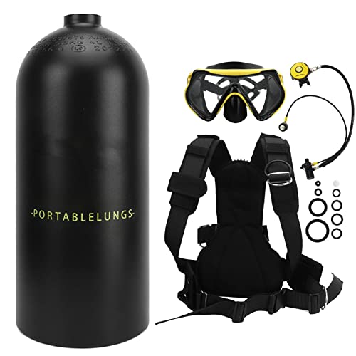 RiToEasysports DIDEEP Tauchflaschen-Set, Backup-Luft-Tauchflaschen, Zylinder, Unterwasser-Sauerstofftank mit Rucksack-Augenschutz (Schwarz) von RiToEasysports