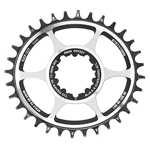 RiToEasysports Fahrrad-Zahnradscheibe, Mountainbike mit Positiven und Negativen Zähnen, Integriertes 32T-Oval-Scheiben-Eagle-Zahn-Design für Mountainbike (3mm) von RiToEasysports