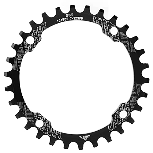 RiToEasysports Fahrradkettenblatt, 30T 104mm BCD Aluminiumlegierung Single Speed ​​Kettenblatt Positive Negative Zahnkettenblatt für Mountainbike(Black) von RiToEasysports