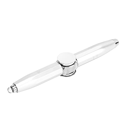 RiToEasysports Fidget Pen Spinner Pen, Help Thinking Kugelschreiber mit LED-Licht für Business-Erwachsene, Studenten und Kinder Zum Stressabbau (Silber) von RiToEasysports
