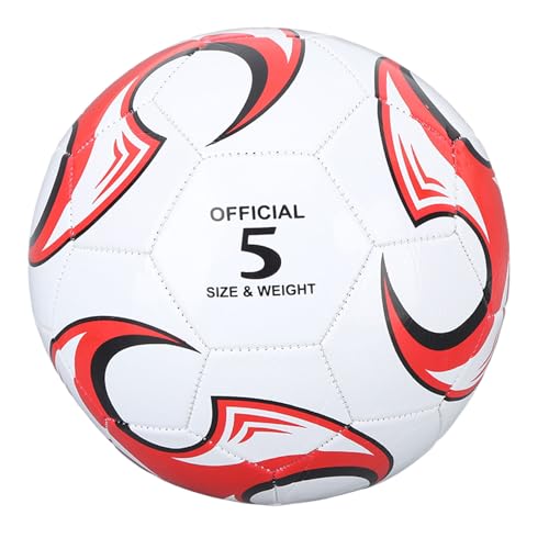 RiToEasysports Fußball, Größe 5, Fußball aus PVC für Wettkämpfe, Trainingsprüfungen, Offizielles Indoor-Outdoor-Spiel (Rot) von RiToEasysports