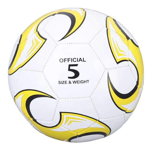 RiToEasysports Fußball, Größe 5, Fußball aus PVC für Wettkämpfe, Trainingsprüfungen, Offizielles Indoor-Outdoor-Spiel (Yellow) von RiToEasysports