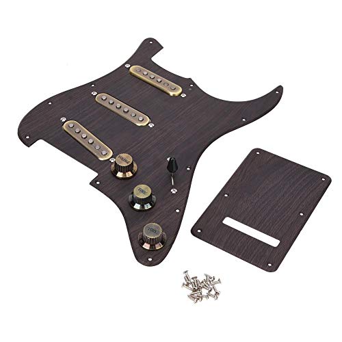 RiToEasysports Geladener vorverdrahteter SSS Humbucker-Schlagbrett-Gitarrenschutz mit Rückplatte für E-Gitarren-Teile von RiToEasysports