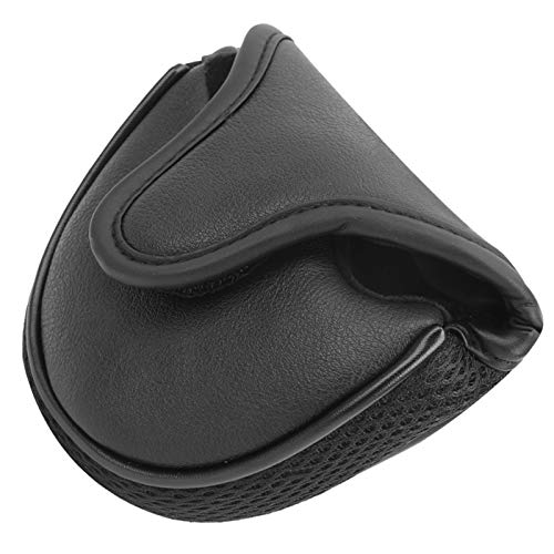 Golf Putter Headcover, Golf Putter Protection Covers Headcover Halbrunder PU-Lederschutz Wasserdichtes Zubehör (Schwarz) von RiToEasysports