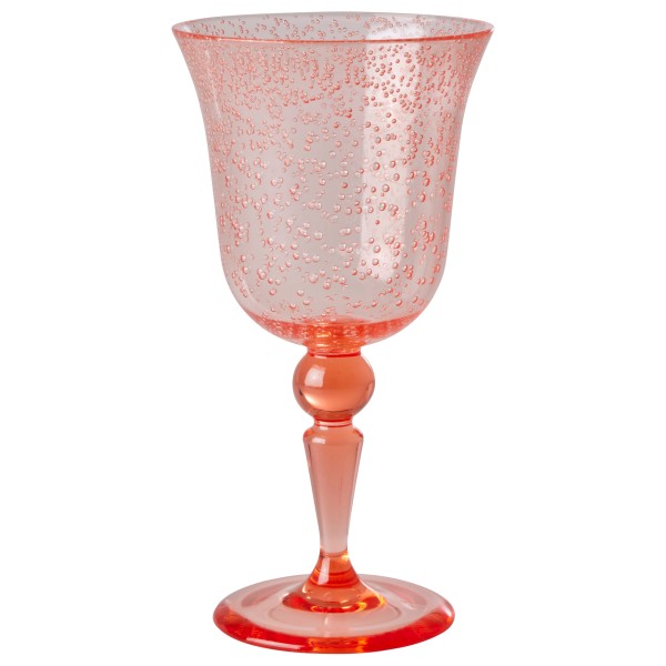 Rice - Acrylic Wine Glass in Bubble Design - Becher Gr 360 ml rosa von Rice