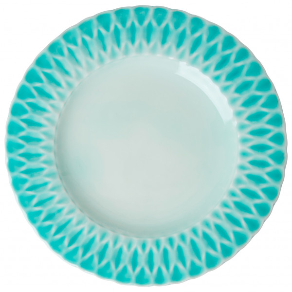 Rice - Ceramic Dinner Plate - Teller Gr One Size blau;türkis/grau von Rice