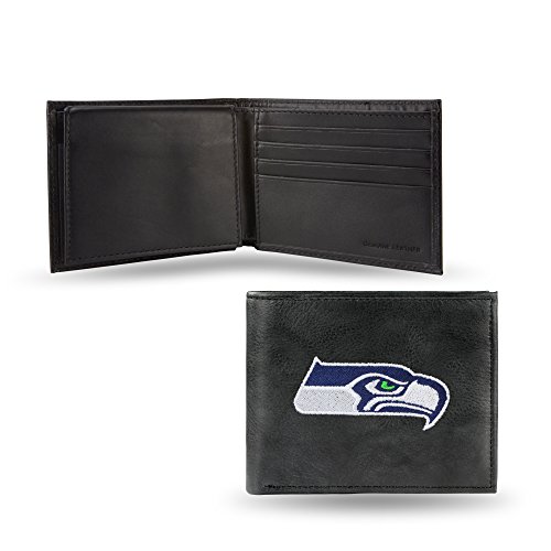 NFL Geldbörse aus Leder, Bestickt, Herren, NFL Rico Seattle Seahawks Embroidered Billfold, Teamfarbe, 3.25 x 4.25-inches von Rico Industries