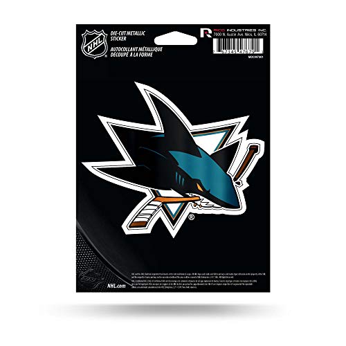 Rico Industries Die Cut NHL San Jose Sharks gestanzte Metallic-Sticker, Teamfarbe, Einheitsgröße von Rico Industries