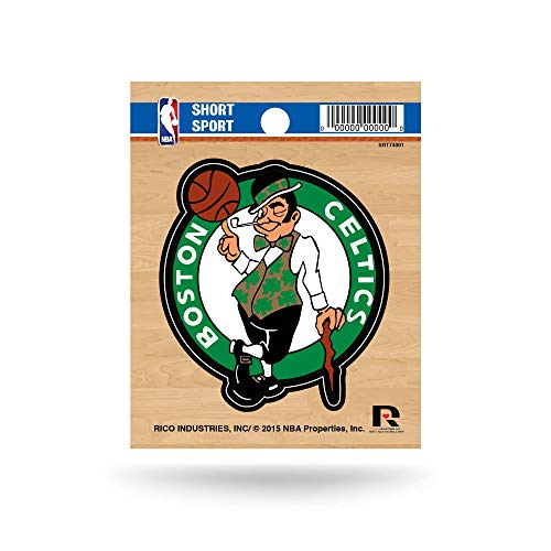 Rico Industries NBA Basketball Boston Celtics kurzer Sport-Aufkleber, 9,5 x 12,9 cm, gestanztes Team-Logo, kurzer Sport-Aufkleber von Rico Industries